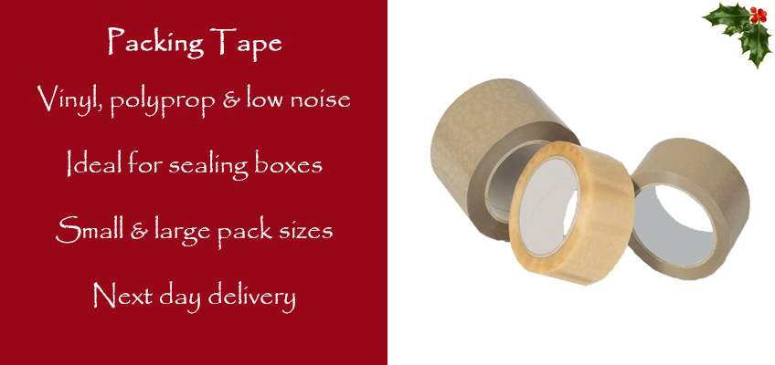 Packing tape for Christmas packaging.